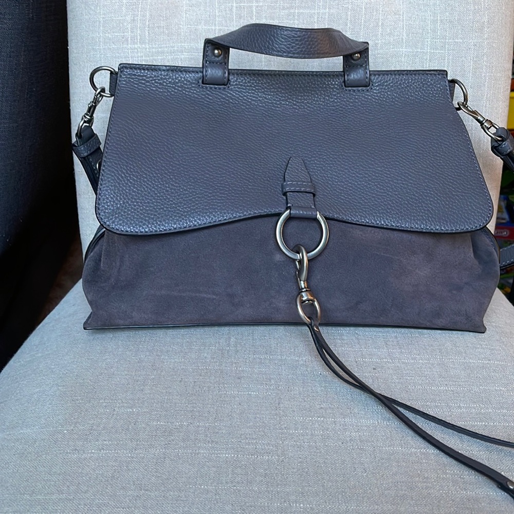 Brand new Rebecca Minkoff satchel grey, suede and leather